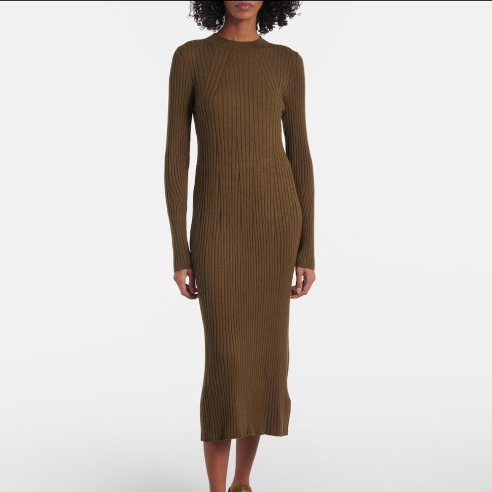 Varley Axel Rib Knit Midi sweater Dress • sold out Brown Patina • Size S - Picture 2 of 7